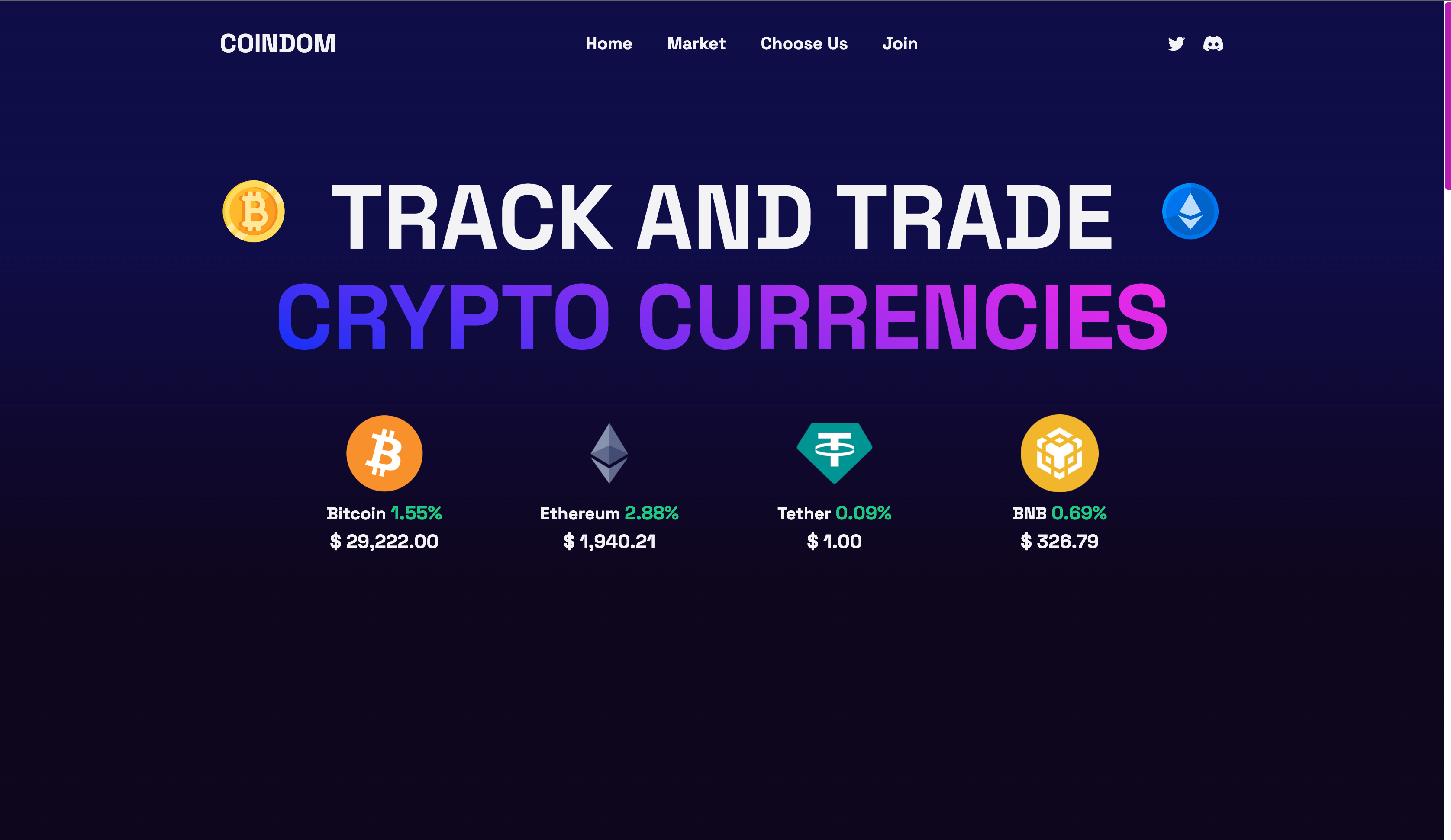 Cryptocurrency tracking app